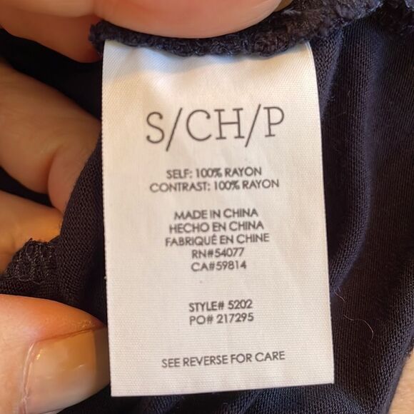 CAbi navy blue & white strappy rayon camisole/tank top - Picture 9 of 10